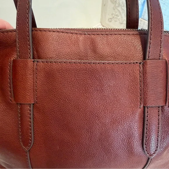 Fossil Skylar Satchel Bag in the color Brandy - Picture 3 of 9